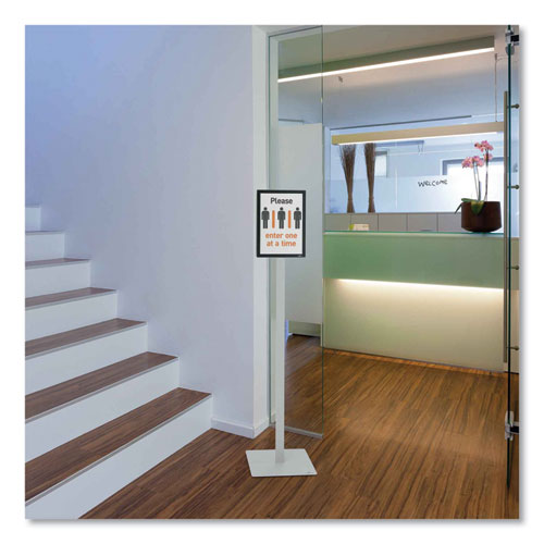 Info Stand Basic Floor Stand, 51.57" Tall, Black Stand, 8.5 X 11 Face.