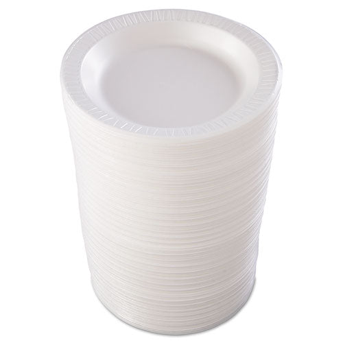 Quiet Classic Laminated Foam Dinnerware, Plate, 10.25" Dia, White, 125/pack, 4 Packs/carton.