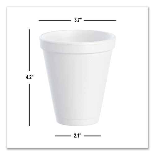 Foam Drink Cups, 12 Oz, Squat, White, 1,000/carton.