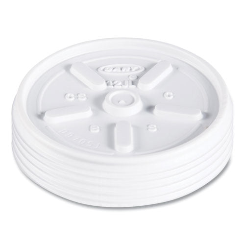 Plastic Lids For Foam Cups, Bowls And Containers, Vented, Fits 6-14 Oz, White, 100/pack, 10 Packs/carton.