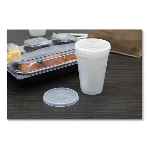 Plastic Lids, Fits 12 Oz To 24 Oz Hot/cold Foam Cups,Straw-slot Lid, White, 100/pack, 10 Packs/carton