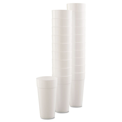 Foam Drink Cups, Hot/cold, 24 Oz, White, 25/bag, 20 Bags/carton.