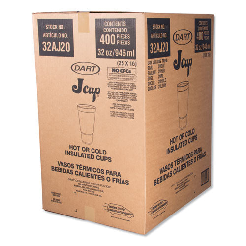 Foam Drink Cups, 32 Oz, White, 16/bag, 25 Bags/carton.