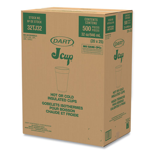 Foam Drink Cups, 32 Oz, White, 25/bag, 20 Bags/carton.