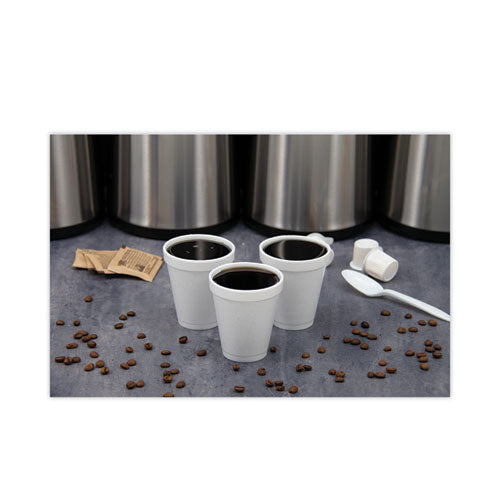 Foam Drink Cups, 6 Oz, White, 25/bag, 40 Bags/carton.