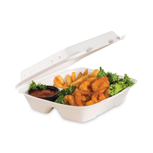 Foam Hinged Lid Container, Vented Lid, 9 X 9.4 X 3, White, 100/pack, 2 Packs/carton.