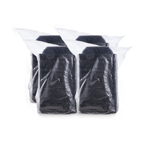 Presentabowls Pro Black Square Bowls, 32 Oz, 8.5 X 8.5 X 2, Plastic, 63/bag, 4 Bags/carton.