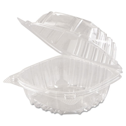 Clearseal Hinged-lid Plastic Containers, 5.8 X 6 X 3, Clear, Plastic, 125/pack, 4 Packs/carton.