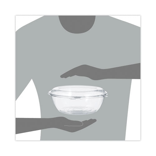 Tamper-resistant,Tamper-evident Bowls With Dome Lid, 48 Oz, 8.9" Diameter X 3.4"h, Clear, Plastic, 100/carton