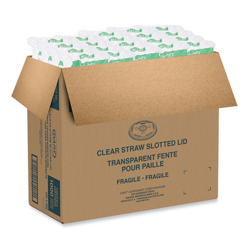 Straw-slot Cold Cup Lids, Fits 30 Oz To 32 Oz Cups, Clear, 50/sleeve, 20 Sleeves/carton.