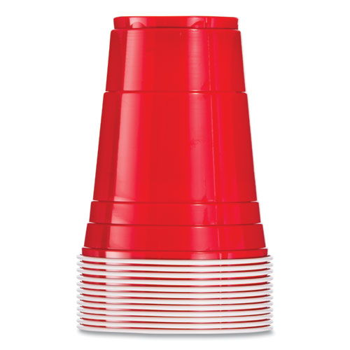 Solo Party Plastic Cold Drink Cups, 16 Oz, Red, 50/pack.