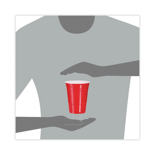 Solo Party Plastic Cold Drink Cups, 16 Oz, Red, 50/pack.