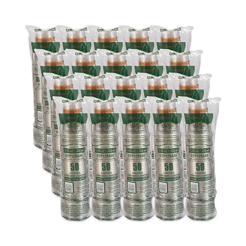 Bare Eco-forward Rpet Cold Cups, Proplanet Seal, 12 Oz To 14 Oz, Leaf Design,Clear, Squat, 50/pack, 20 Packs/carton