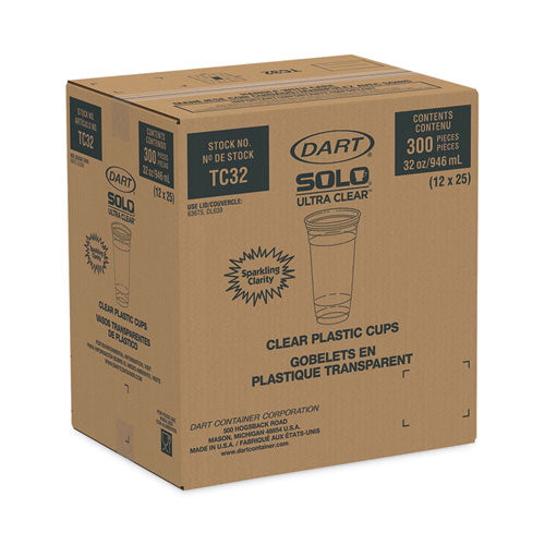 Ultra Clear Pete Cold Cups, 32 Oz, Clear, 300/carton.