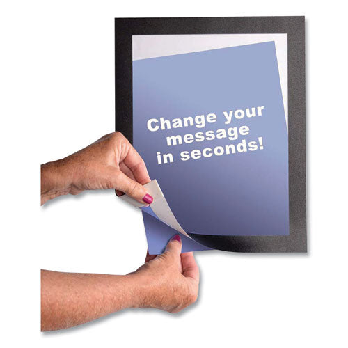 Self Adhesive Sign Holders, 8.5 X 11 Insert, Clear With Black Border, 2/pack.