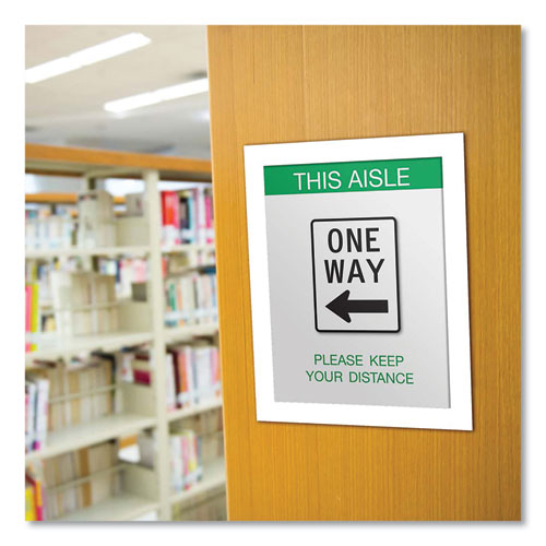 Self Adhesive Sign Holders, 8.5 X 11 Insert, Clear With White Border, 2/pack.