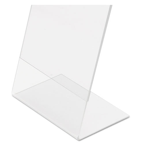 Classic Image Slanted Sign Holder, Portrait, 8.5 X 11 Insert, Clear.