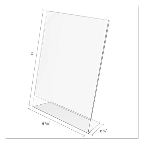 Classic Image Slanted Sign Holder, Portrait, 8.5 X 11 Insert, Clear.