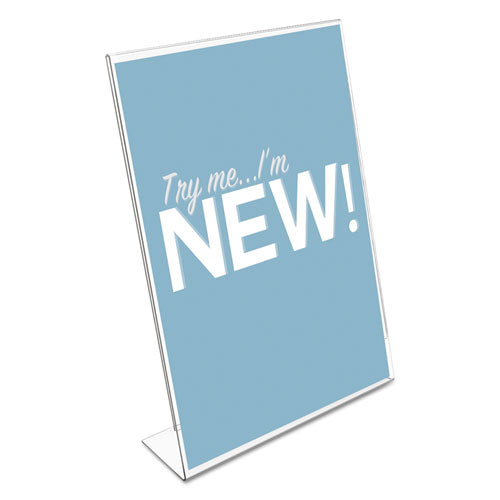 Classic Image Slanted Sign Holder, Portrait, 8.5 X 11 Insert, Clear.