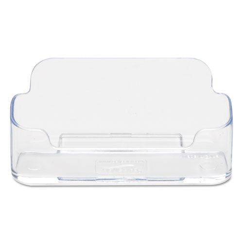 Horizontal Business Card Holder, Holds 50 Cards, 3.88 X 1.38 X 1.81, Plastic, Clear.