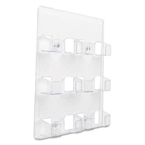 6-pocket Business Card Holder, Holds 480 Cards, 8.5 X 1.63 X 9.75, Plastic, Clear.