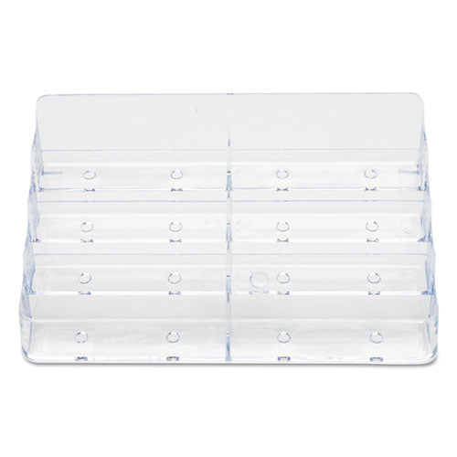 8-pocket Business Card Holder, Holds 400 Cards, 7.78 X 3.5 X 3.38, Plastic, Clear.