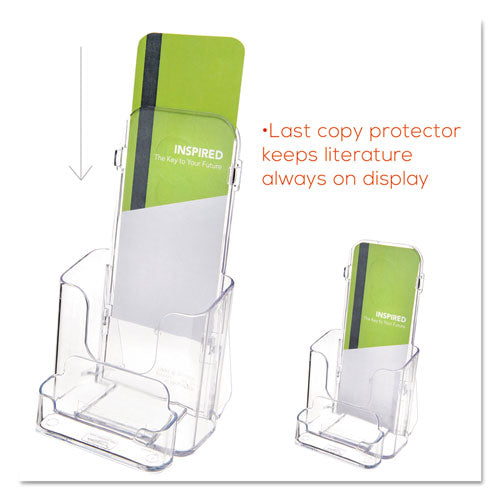 Docuholder For Countertop/wall-mount W/card Holder, 4.38w X 4.25d X 7.75h, Clear.