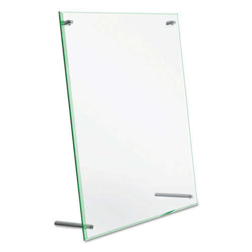 Superior Image Beveled Edge Sign Holder, Letter Insert, Clear/green-tinted Edges.