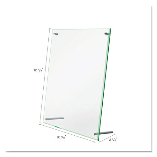 Superior Image Beveled Edge Sign Holder, Letter Insert, Clear/green-tinted Edges.