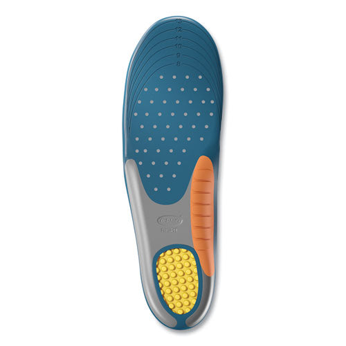 Pain Relief Orthotic Heavy Duty Support Insoles, Men Sizes 8 To 14, Gray/blue/orange/yellow, Pair.