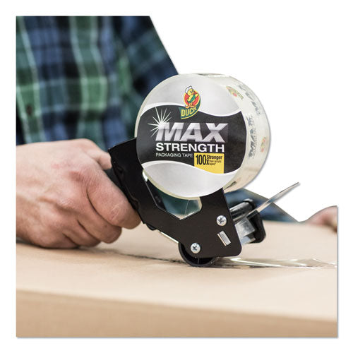 Max Packaging Tape With Pistol Grip Dispenser, 3" Core, 1.88" X 54.6 Yds, Crystal Clear.