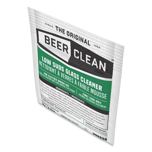 Beer Clean Glass Cleaner, Powder, 0.5 Oz Packet, 100/carton.