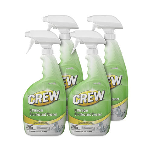 Crew Bathroom Disinfectant Cleaner, Floral Scent, 32 Oz Spray Bottle, 4/carton.