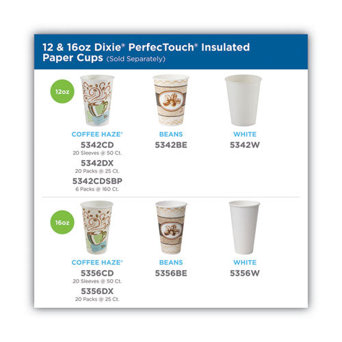 Perfectouch Paper Hot Cups And Lids Combo, 10 Oz, Multicolor, 50 Cups/lids/pack, 6 Packs/carton.