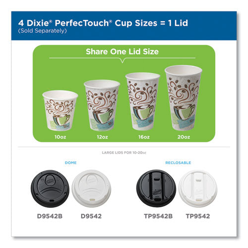 Perfectouch Paper Hot Cups, 10 Oz, Coffee Haze Design, 25/pack.