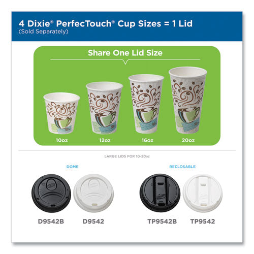 Perfectouch Paper Hot Cups, 12 Oz, Coffee Haze Design, 50/pack.