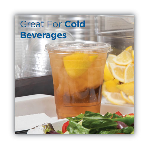 Cold Drink Cup Lids, Fits 9 Oz To 12 Oz Plastic Cold Cups, Clear, 100/sleeve, 10 Sleeves/carton.