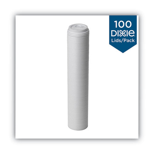 Dome Drink-thru Lids, Fits 10 Oz To 20 Oz Dixie Paper Hot Cups, White, 100/pack.