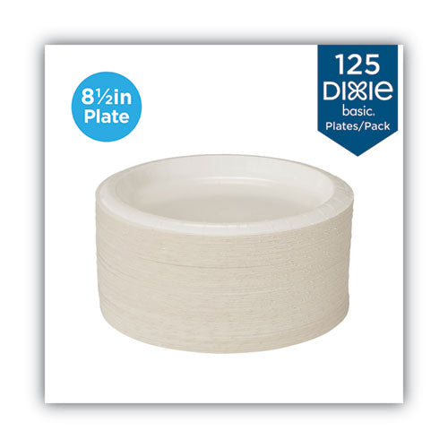 Paper Dinnerware, Plate, 8.5" Dia, White, 125/pack.