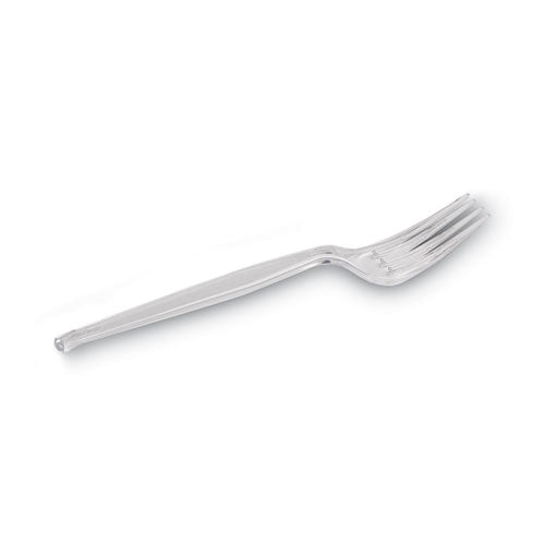 Plastic Cutlery, Forks, Heavyweight, Clear, 1,000/carton.