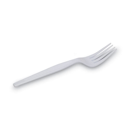 Plastic Cutlery, Heavyweight Forks, White, 1,000/carton.