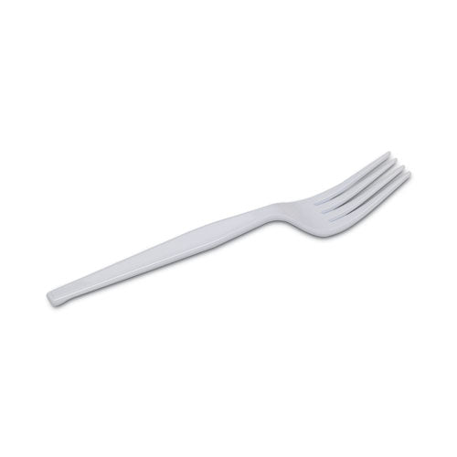 Plastic Cutlery, Heavyweight Forks, White, 100/box.