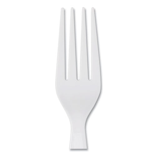 Plastic Cutlery, Heavyweight Forks, White, 1,000/carton.