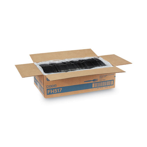 Plastic Cutlery, Heavyweight Forks, Black, 1,000/carton.