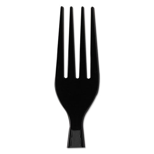 Plastic Cutlery, Heavyweight Forks, Black, 1,000/carton.