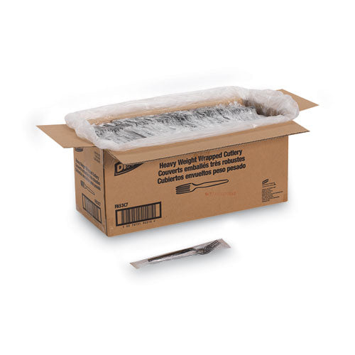 Individually Wrapped Heavyweight Forks, Polystyrene, Black, 1,000/carton.