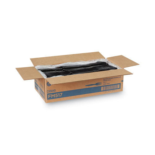 Plastic Cutlery, Heavy Mediumweight Forks, Black, 1,000/carton.