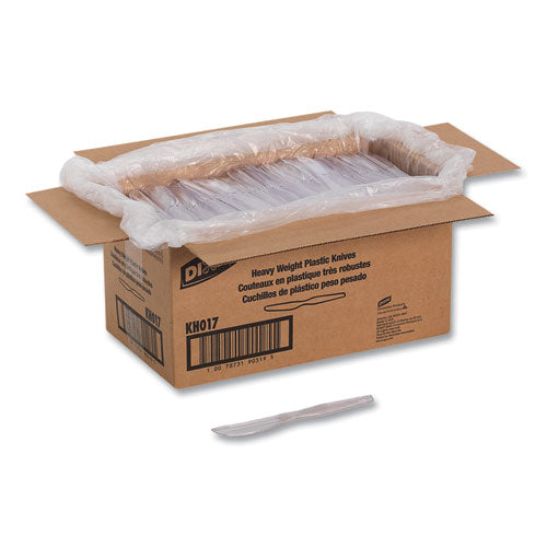 Heavyweight Polystyrene Cutlery, Knives, Clear, 1,000/carton.