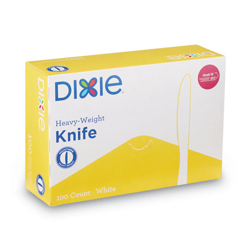 Plastic Cutlery, Heavyweight Knives, White, 100/box.