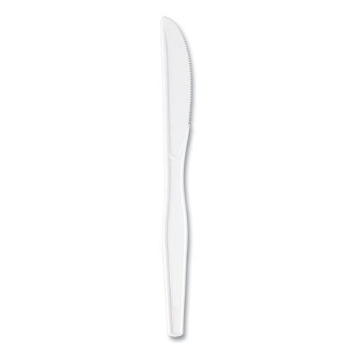 Plastic Cutlery, Heavyweight Knives, White, 1,000/carton.